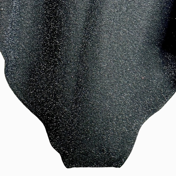 Zara Black Knit Metallic Glitter Ruffle Flounce Bodysuit Size‎ Medium 6096/003 - Picture 9 of 15